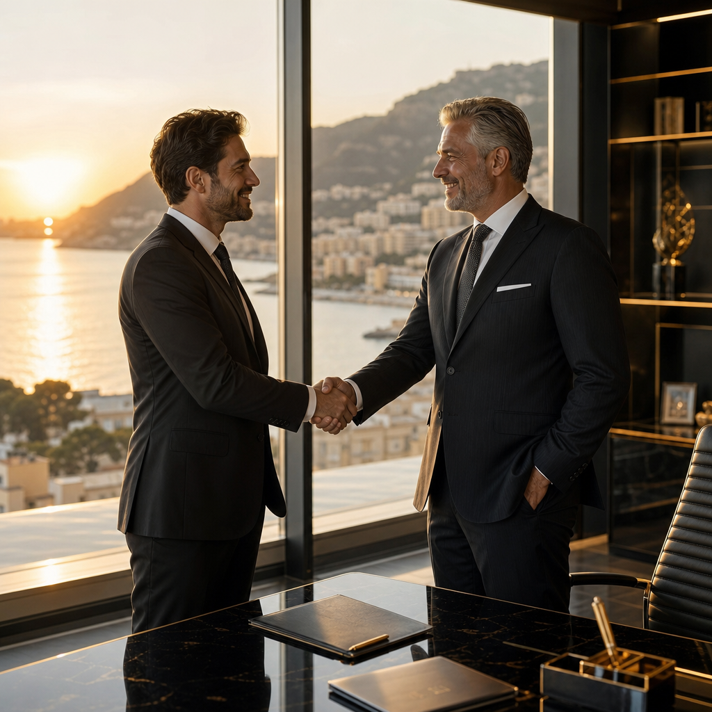 Professional partnership handshake